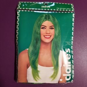 Green long wig ombre 2 tone